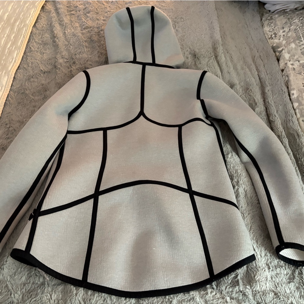 Athleta reversible jacket  with hood , great condition , white and grey